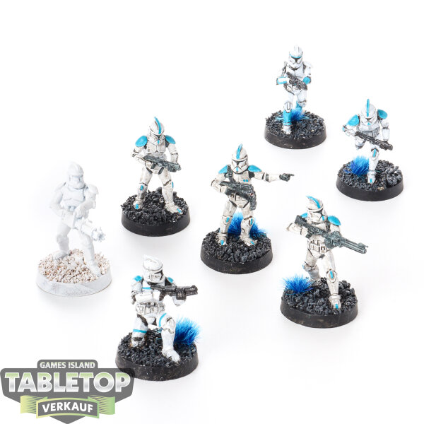 Galaktische Republik - 7 x Phase I Clone Troopers - teilweise bemalt