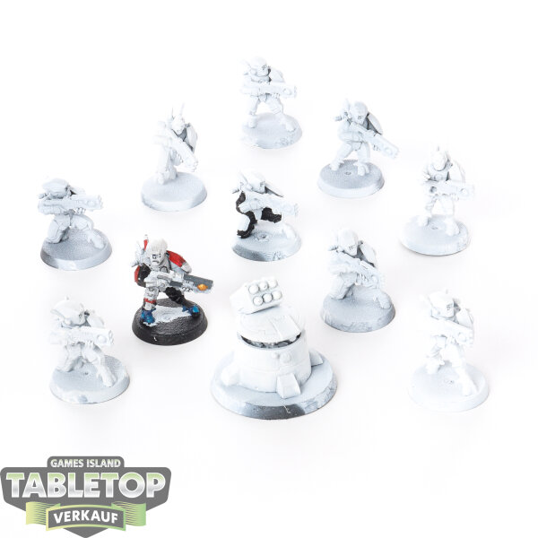 Tau Empire - 10x Fire Warriors Breacher Team - teilweise bemalt