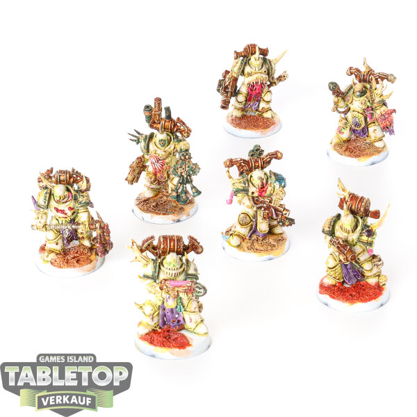 Death Guard - 7x Plague Marines - bemalt