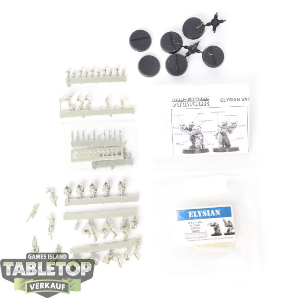Astra Militarum - 3x Elysian Sniper Squad - im Gussrahmen