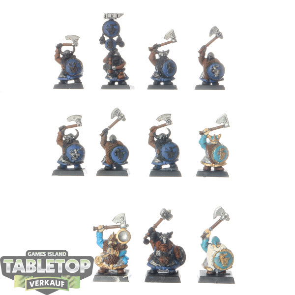 Dwarfen Mountain Holds - 11 x Dwarf Warriors klassisch - teilweise bemalt