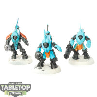 Tau Empire - 3 Stealth Battlesuits - teilweise bemalt