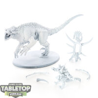 Seraphon - Saurus Oldblood on Carnosaur - grundiert