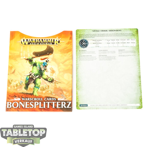 Orruk Warclans - Warscroll Cards - Bonesplitterz - deutsch
