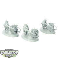 Skaven - 3 Warplock Jezzails - grundiert