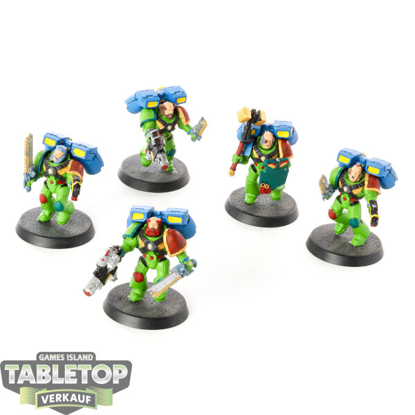 Space Marines - 5 x Vanguard Veteran Squad klassisch - bemalt