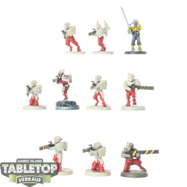 Tau Empire - 10 Fire Warriors Strike Team - teilweise bemalt