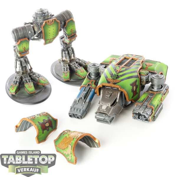 Horus Heresy - Mars Pattern Warhound Titan with Mega Bolter & Plasma Blastgun - teilweise bemalt