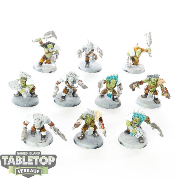 Orks - 10 Ork Beast Snagga Boyz - teilweise bemalt