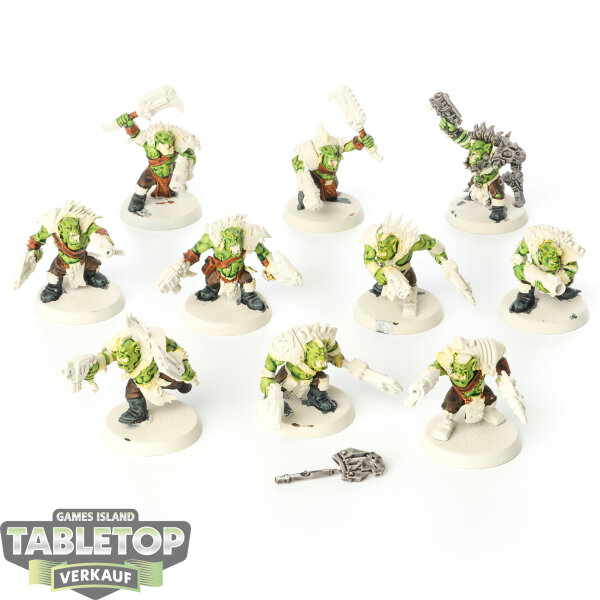 Orks - 10 x Ork Beast Snagga Boyz - teilweise bemalt