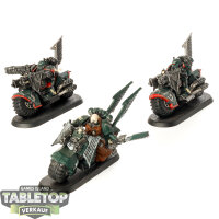 Dark Angels - 3x Ravenwing Bike Squadron - bemalt