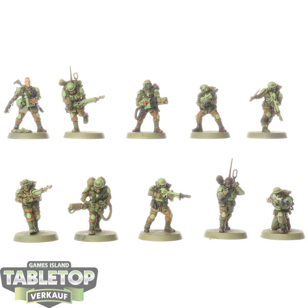 Astra Militarum - 10 Cadian Shock Troops - bemalt