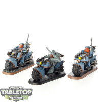 Space Wolves - 3x Biker - teilweise bemalt