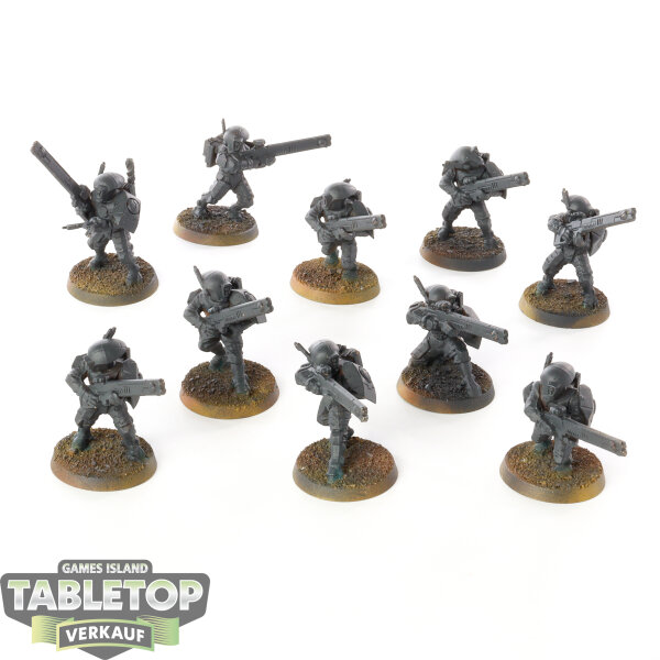 Tau Empire - 10 Fire Warriors Strike Team - grundiert