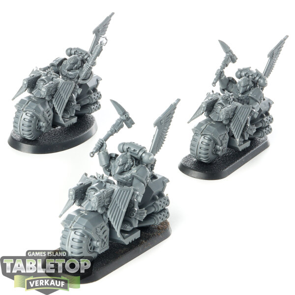 Dark Angels - 3x Ravenwing Black Knights - unbemalt