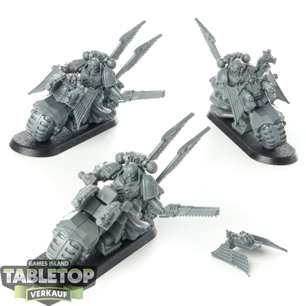 Dark Angels - 3x Ravenwing Bike Squadron - unbemalt