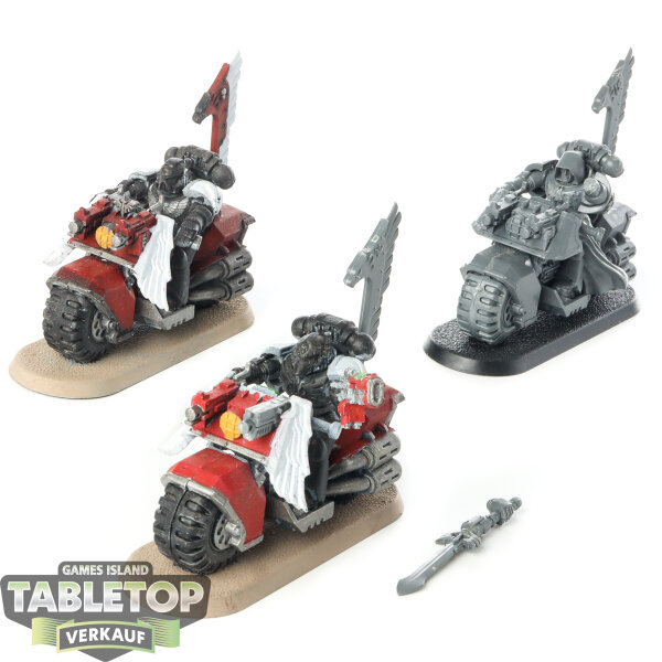 Dark Angels - 3x Ravenwing Bike Squadron - teilweise bemalt