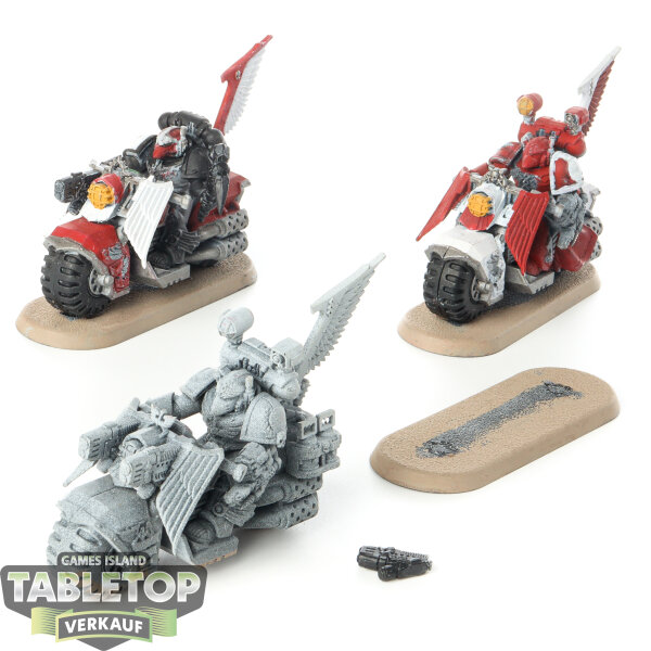 Dark Angels - 3x Ravenwing Black Knights - teilweise bemalt