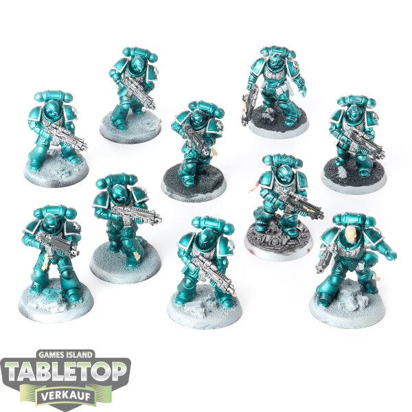 Space Marines - 10 Intercessors - teilweise bemalt