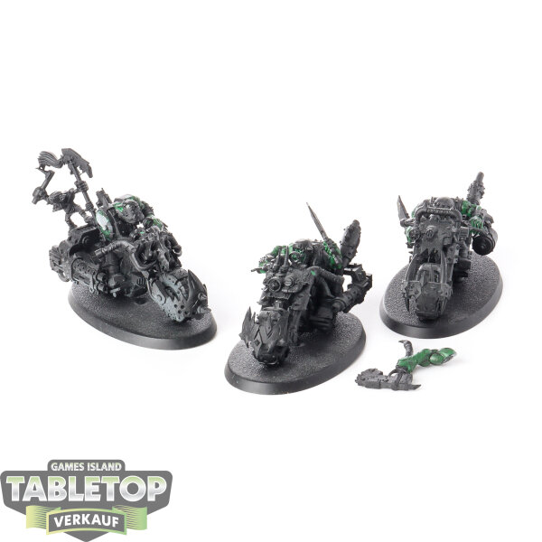 Orks - 3 Ork Warbiker Mob - teilweise bemalt