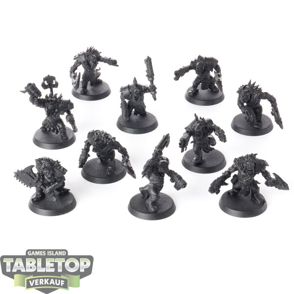 Orks - 10 Ork Beast Snagga Boyz - grundiert