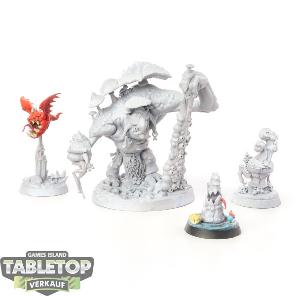 Warhammer Underworlds - 4x Mollogs Mob - teilweise bemalt