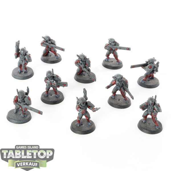 Tau Empire - 10 Fire Warriors Strike Team - bemalt