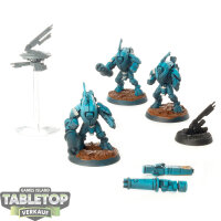 Tau Empire - 3 Stealth Battlesuits - bemalt