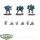 Tau Empire - 3 XV8 Crisis Battlesuit Team - bemalt
