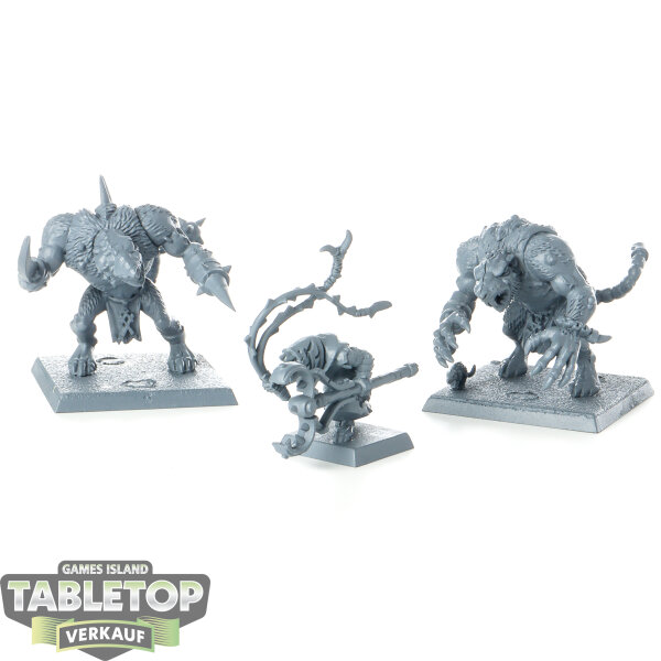 Skaven - 2 Rat Ogors klassisch & Giant Rats - grundiert