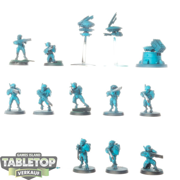 Tau Empire - 10x Fire Warriors Strike Team - teilweise bemalt