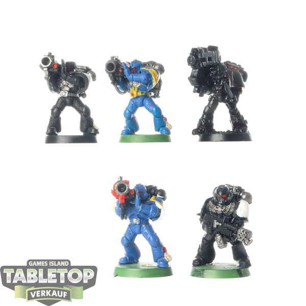 Space Marines - 5 Devastator Squad classic - teilweise bemalt
