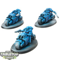 Space Marines - 3 Outriders - teilweise bemalt