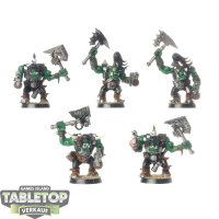 Orks - 5x Ork Nobz klassisch - bemalt
