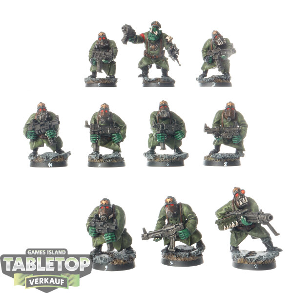 Miniaturen - Kromlech - 10x Orc „Schmeisser” Greatcoats Squad - bemalt
