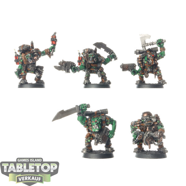 Orks - 5x Kommandos klassisch - teilweise bemalt