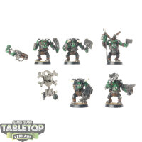 Orks - 5x Ork Nobz klassisch with Waaagh! Banner -...