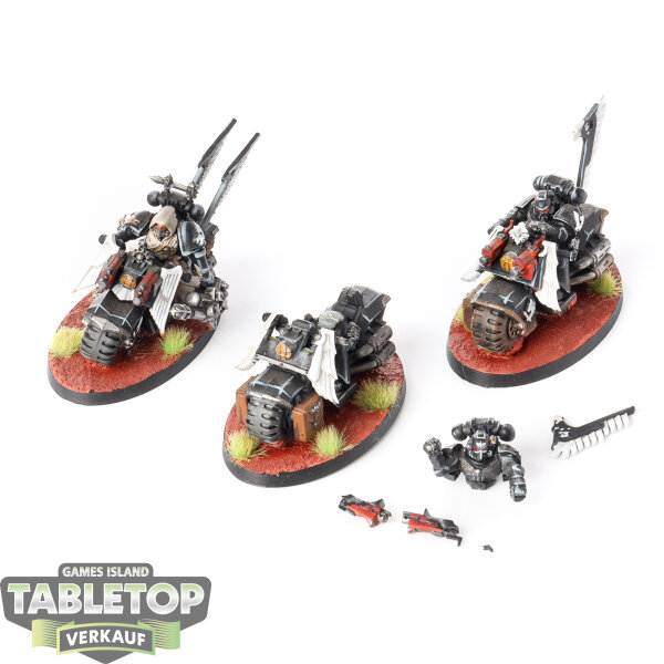 Dark Angels - 3 Ravenwing Bike Squadron - bemalt