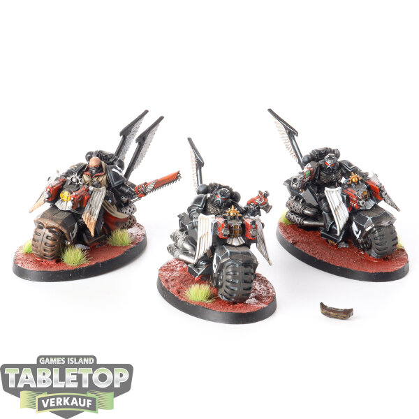 Dark Angels - 3 Ravenwing Bike Squadron - bemalt