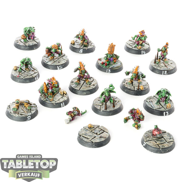 Miniaturen - 15x Dodgers Goblin Team Fantasie Fußball - bemalt