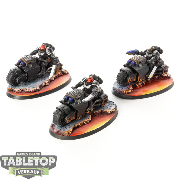 Space Marines - 3 Outriders - bemalt