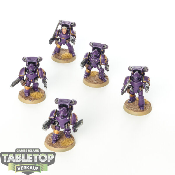 Horus Heresy - 5x Emperors Children MKIV Space Marine Assault Squad - bemalt