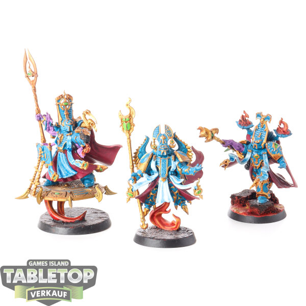 Thousand Sons - 3 Exalted Sorcerers - bemalt