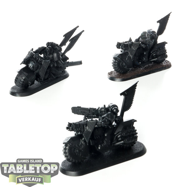 Dark Angels - 3x Ravenwing Bikers - grundiert