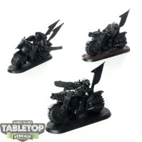 Dark Angels - 3x Ravenwing Bikers - grundiert