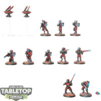Tau Empire - 10x Fire Warriors Strike Team - bemalt