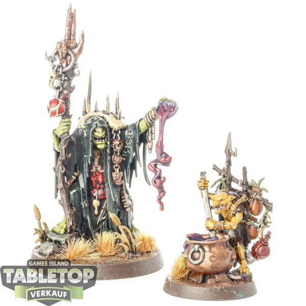 Orruk Warclans - Swampcalla Shaman with Pot-grot - bemalt