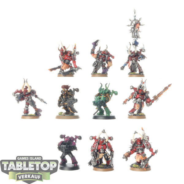 Chaos Space Marines - 10x Chaos Space Marines  - teilweise bemalt