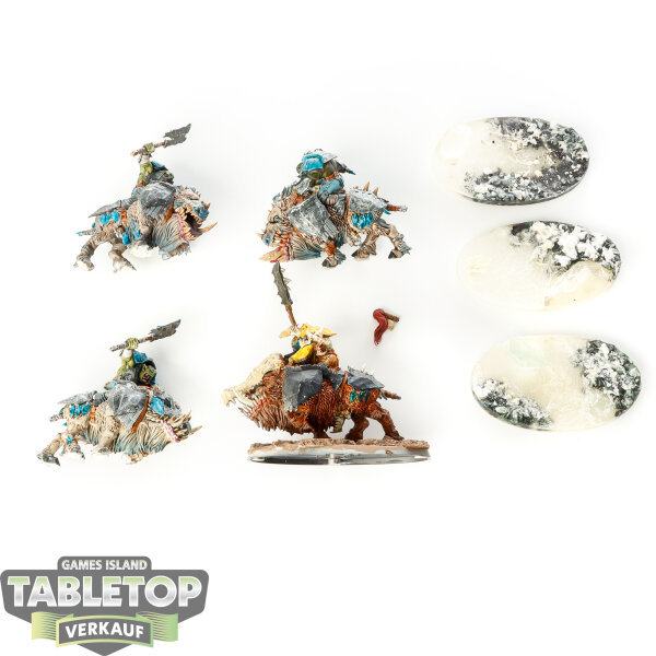 Orruk Warclans - 4 Gore-gruntas - teilweise bemalt