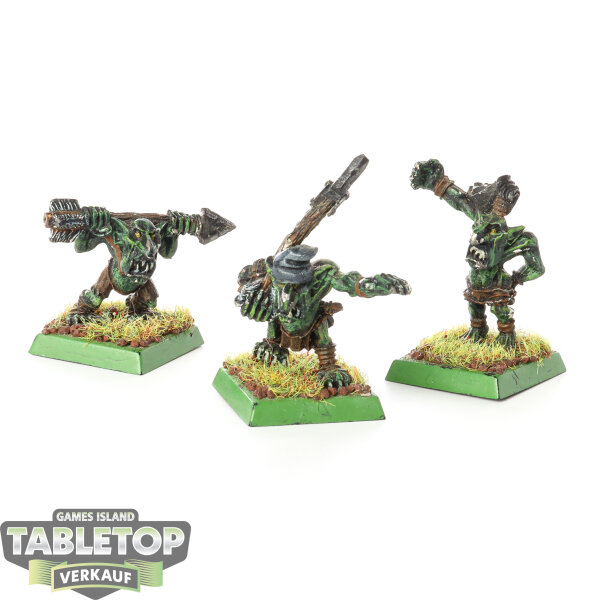 Orc & Goblin Tribes - 3 Goblin Spear Chukka - bemalt